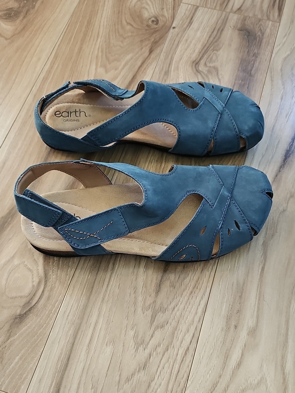 Earth Origins Teal Women's Open-Toe Slingback Sandals